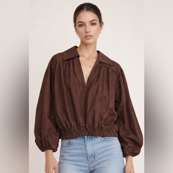 Róhe Tops - Rohe Brown Petale Long Sleeve Top Size 4